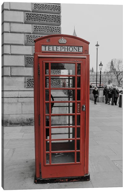 London Red Phone Box Canvas Art Print - England Art