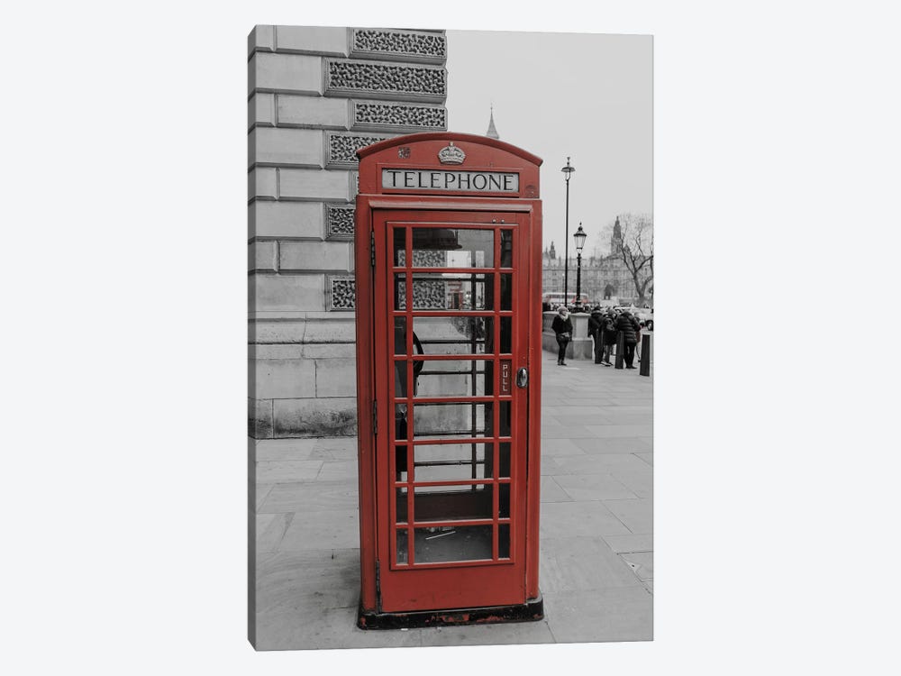 London Red Phone Box by Pixy Paper 1-piece Canvas Wall Art