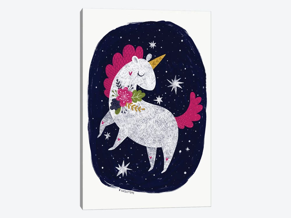 Magic Night Unicorn by Pixy Paper 1-piece Canvas Artwork