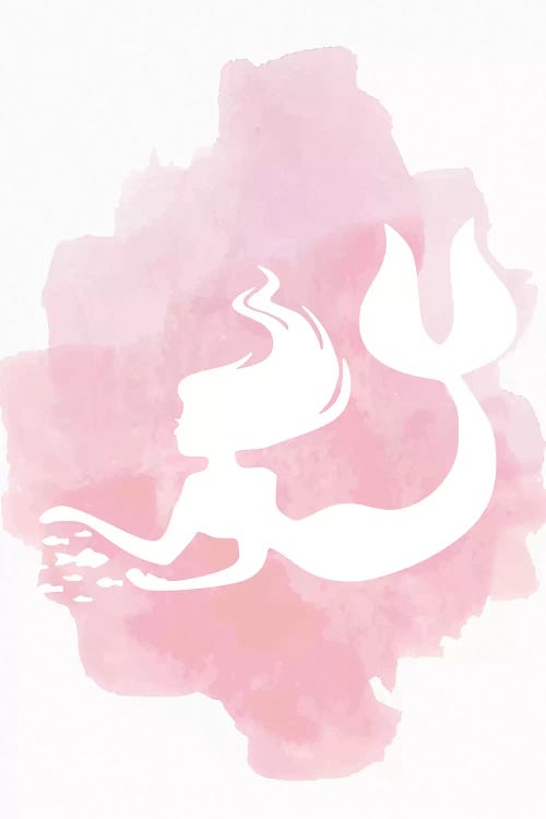 Mermaid Pink Watercolour by Pixy Paper wall art