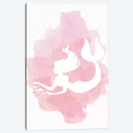 Mermaid Pink Watercolour Canvas Print #PXY334} by Pixy Paper Canvas Print