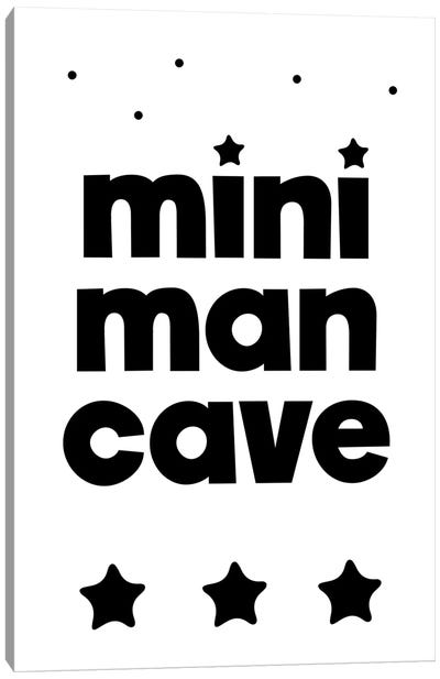 Mini Man Cave Black Canvas Art Print - Pixy Paper