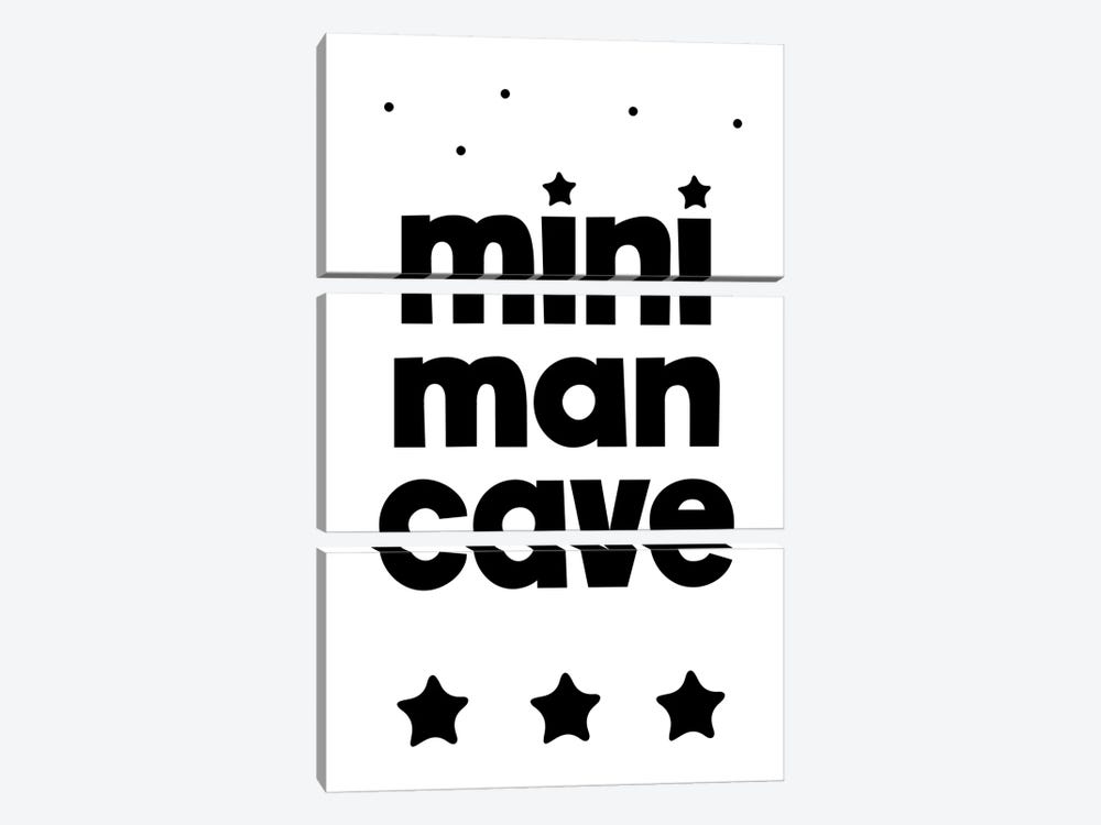 Mini Man Cave Black by Pixy Paper 3-piece Canvas Artwork
