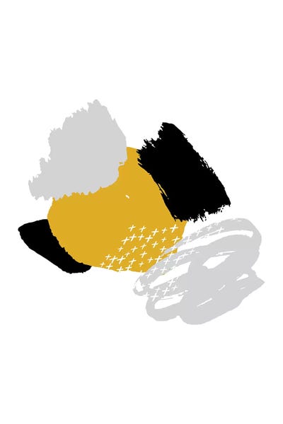 Mismatch Mustard And Black by Pixy Paper canvas print