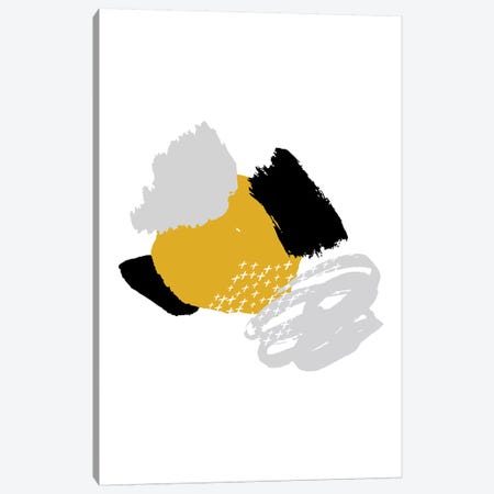Mismatch Mustard And Black Canvas Print #PXY336} by Pixy Paper Canvas Art Print