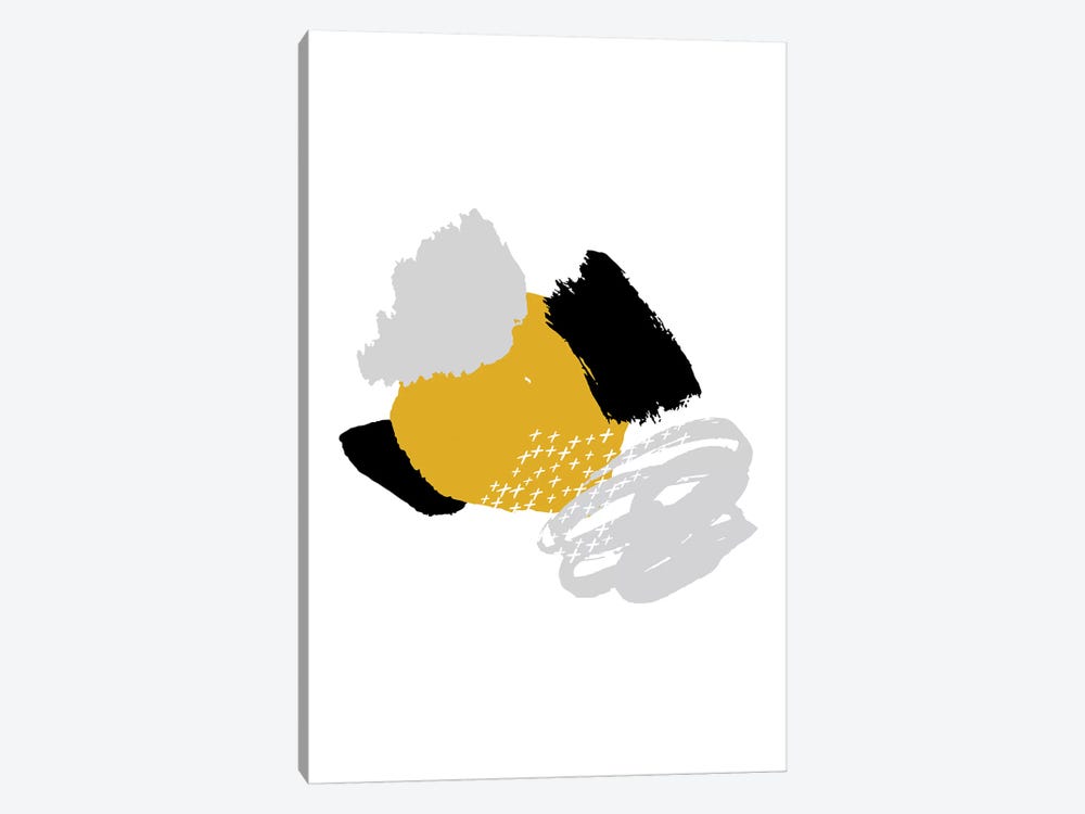 Mismatch Mustard And Black by Pixy Paper 1-piece Art Print