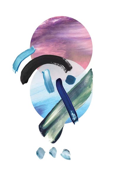 Mixed Watercolour Abstract Purple Blue by Pixy Paper canvas print