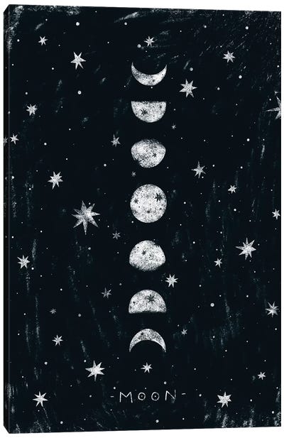 Moon Phases Canvas Art Print - Pixy Paper