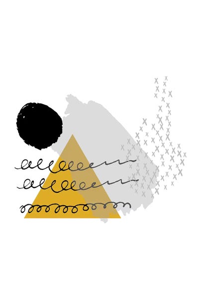 Mountain Sun Mustard And Black by Pixy Paper canvas print