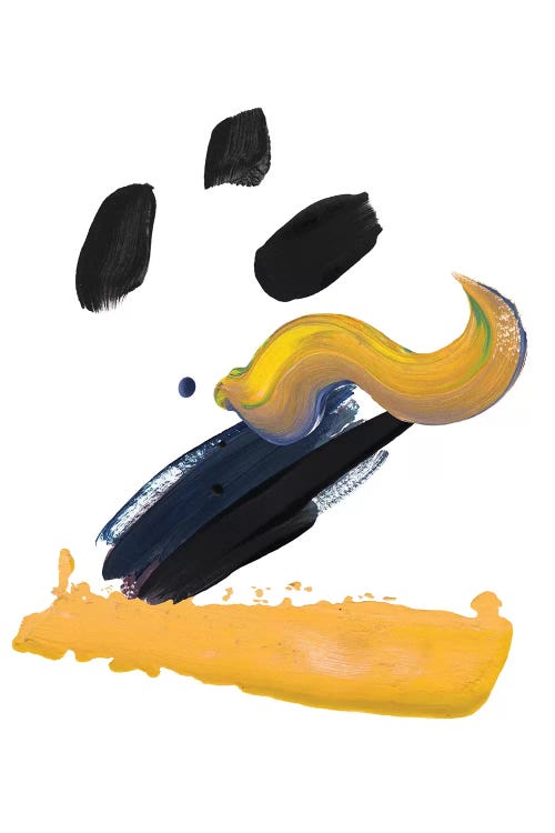 Mustard And Black Paint Strokes