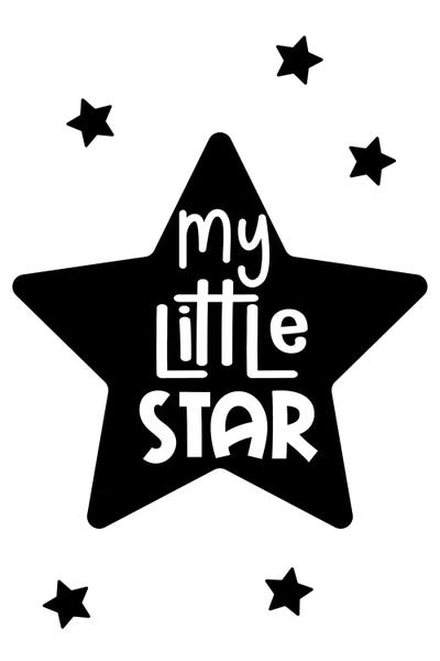 My Little Star Black by Pixy Paper canvas print