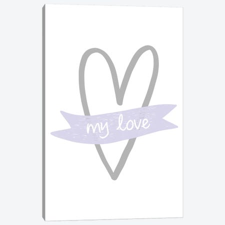 My Love Heart Purple Canvas Print #PXY360} by Pixy Paper Canvas Print