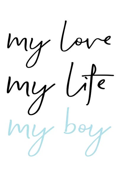 My Love My Boy Black And Blue Redesigned by Pixy Paper canvas print