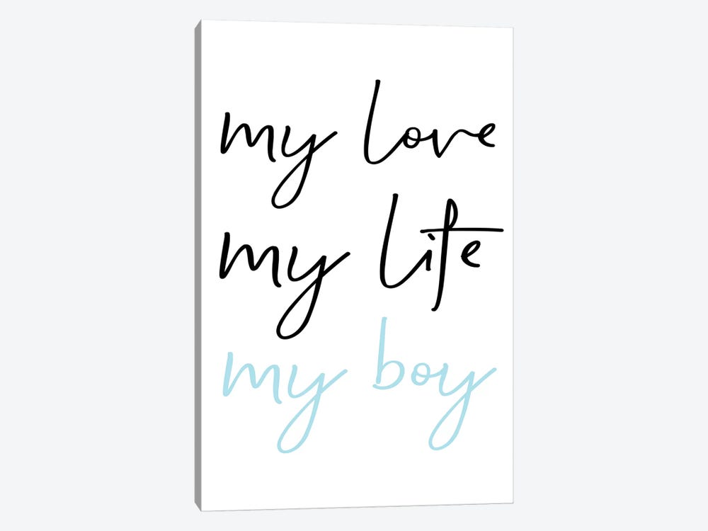My Love My Boy Black And Blue Redesigned by Pixy Paper 1-piece Canvas Art Print