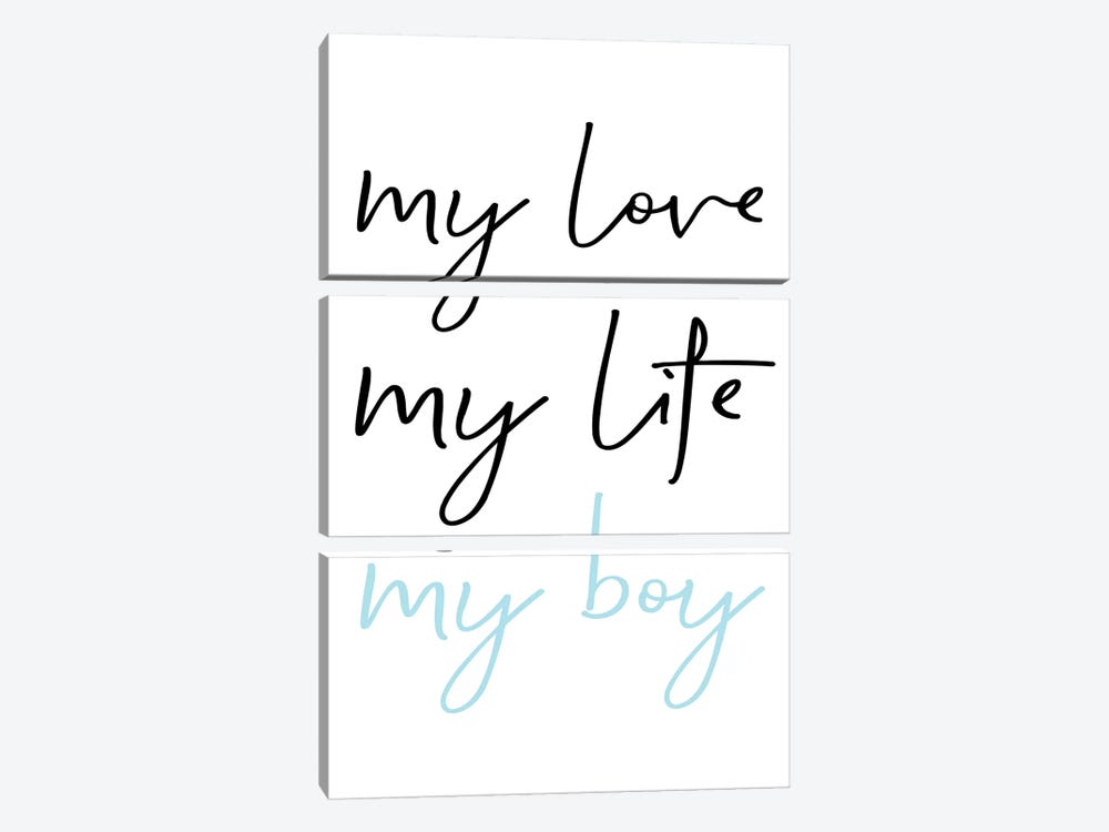 My Love My Boy Black And Blue Redesigned by Pixy Paper 3-piece Art Print