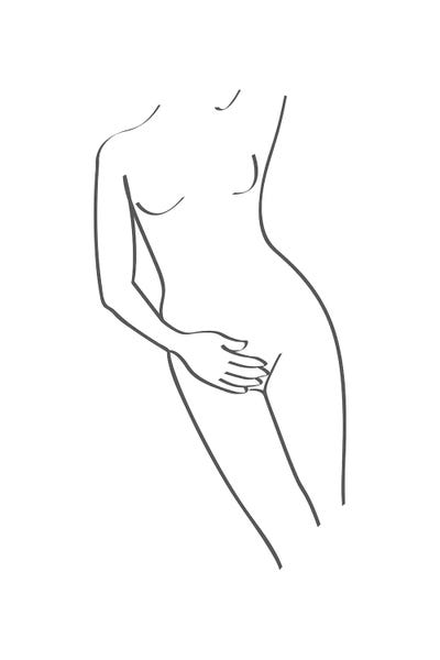 Naked Line Art by Pixy Paper framed canvas print