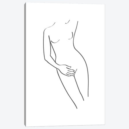 Naked Line Art Canvas Print #PXY363} by Pixy Paper Art Print