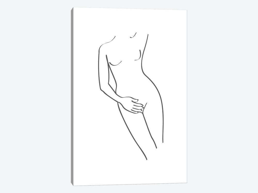 Naked Line Art by Pixy Paper 1-piece Canvas Print