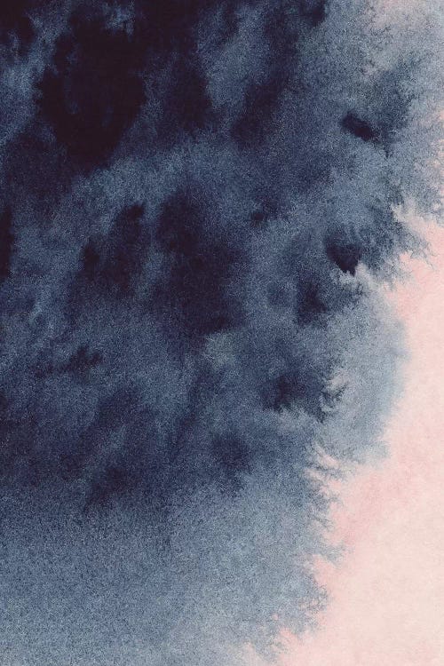 Navy & Blush Watercolour by Pixy Paper wall art