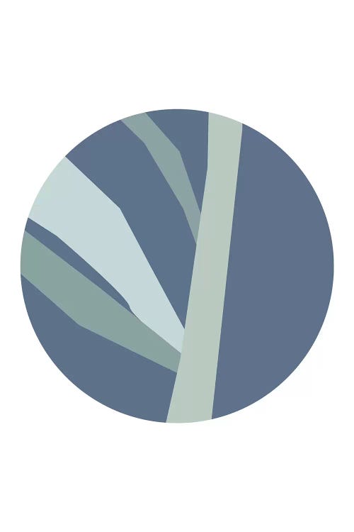 Navy Circle With Branches by Pixy Paper wall art