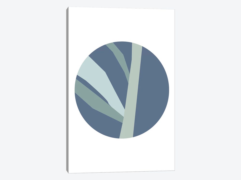 Navy Circle With Branches by Pixy Paper 1-piece Art Print