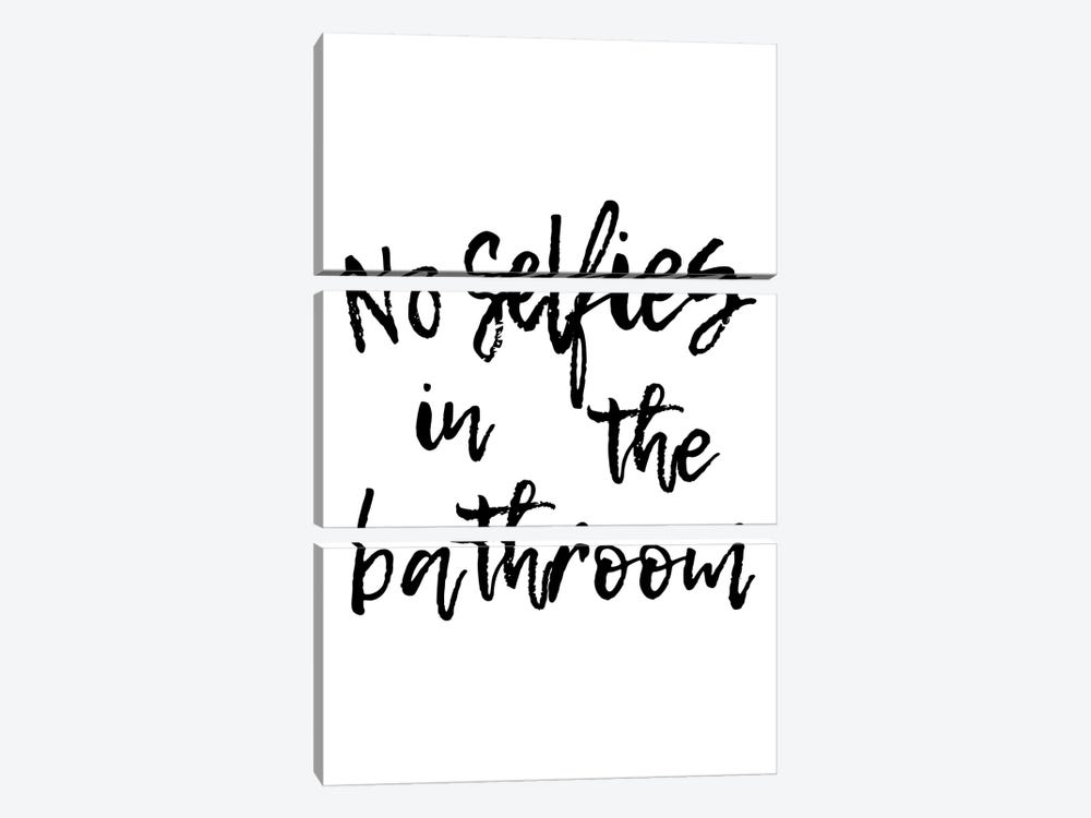 No Selfies In The Bathroom by Pixy Paper 3-piece Canvas Art