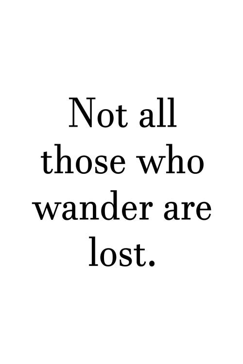 Not All Who Wanders Are Lost Text