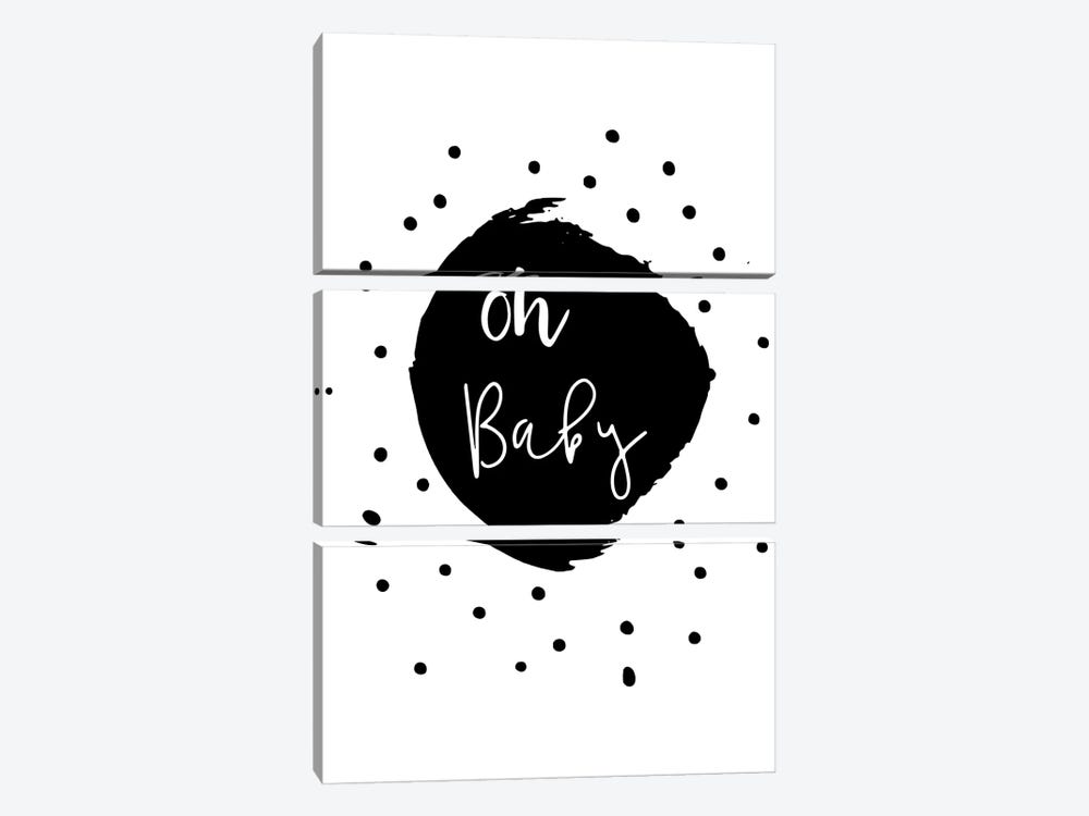 Oh Baby Black by Pixy Paper 3-piece Canvas Artwork