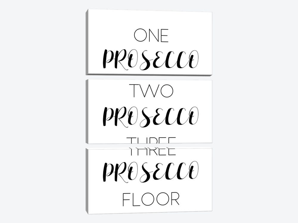 One Prosecco Two by Pixy Paper 3-piece Canvas Wall Art