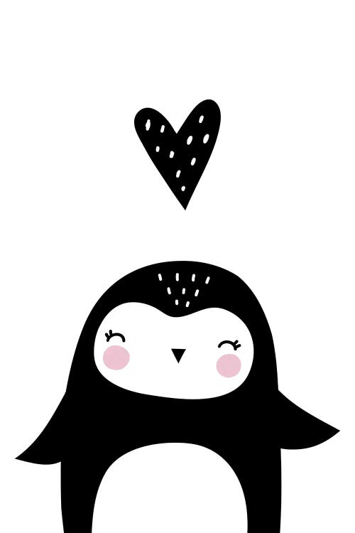 Penguin With Heart by Pixy Paper wall art