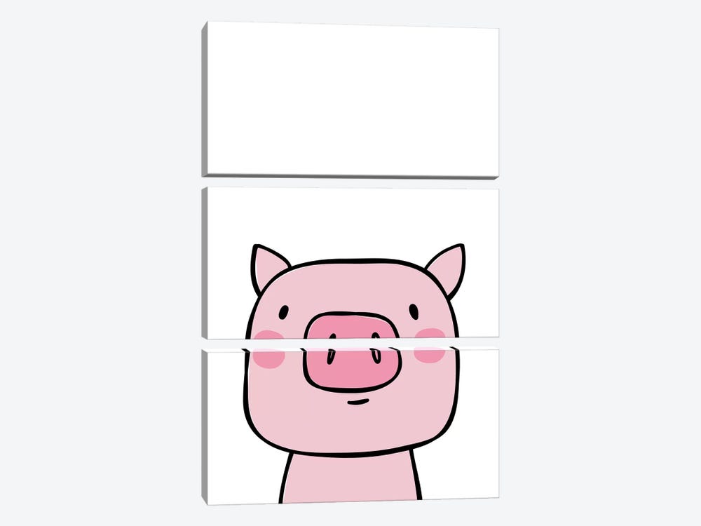 Pig Pink by Pixy Paper 3-piece Art Print