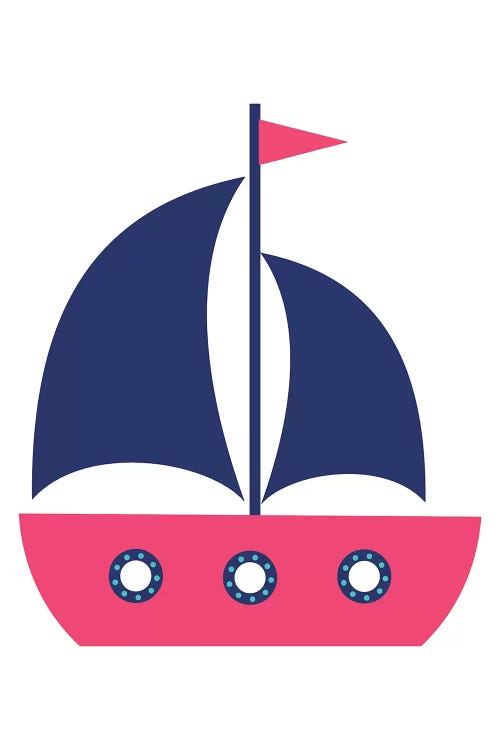 Pink Boat Nordic Design by Pixy Paper wall art