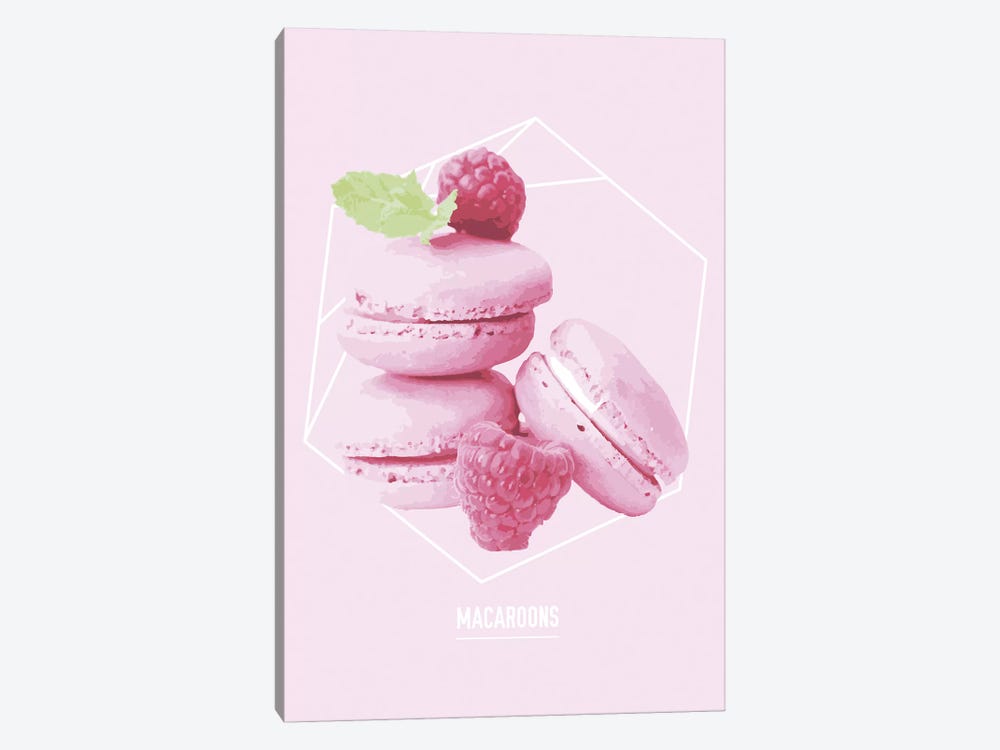 Pink Macaroons by Pixy Paper 1-piece Canvas Art Print