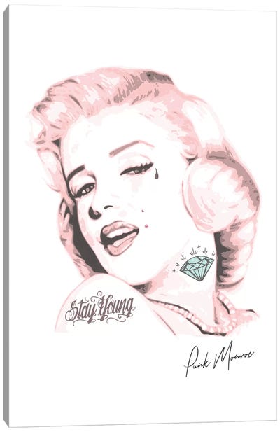 Pink Punk Monroe Canvas Art Print - Pixy Paper