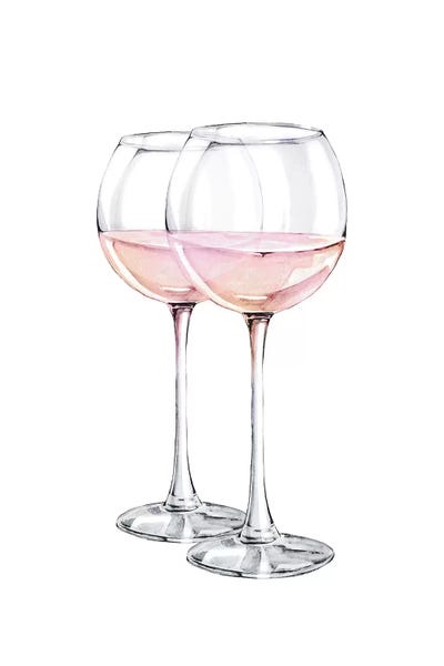 Wine: Pink Wine Glasses by Pixy Paper
