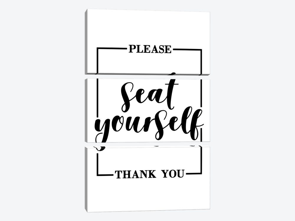 Please Seat Yourself by Pixy Paper 3-piece Canvas Wall Art