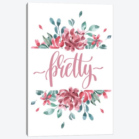 Pretty Pink Floral Collection Canvas Print #PXY405} by Pixy Paper Art Print