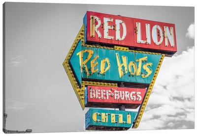 Red Hot Sign Canvas Art Print - Pixy Paper