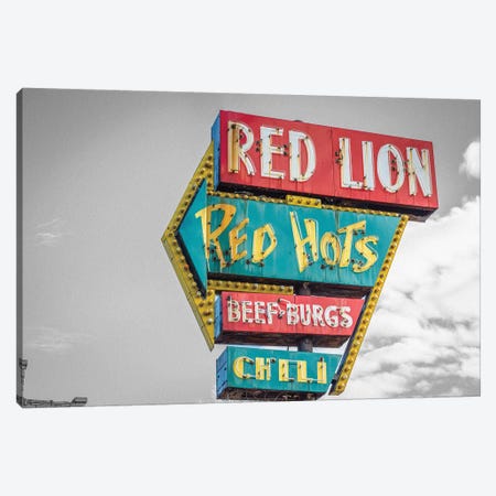 Red Hot Sign Canvas Print #PXY413} by Pixy Paper Art Print