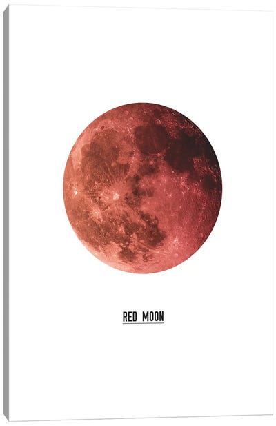 Red Moon Canvas Art Print - Pixy Paper