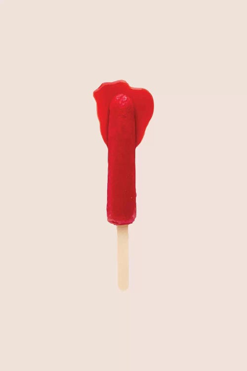 Red Pop With Peach Background