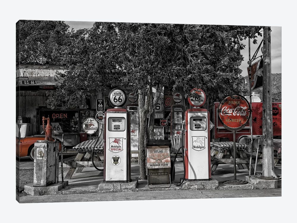 Retro Red Gas Pump by Pixy Paper 1-piece Art Print