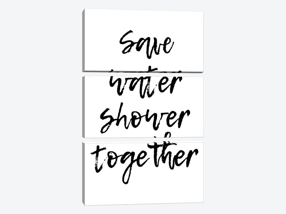 Save Water Shower Together by Pixy Paper 3-piece Canvas Art Print