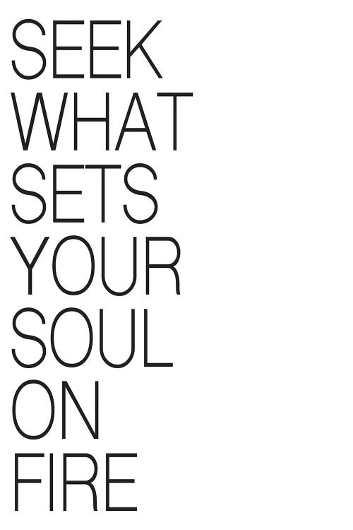 Seek What Sets Your Soul On Fire by Pixy Paper wall art