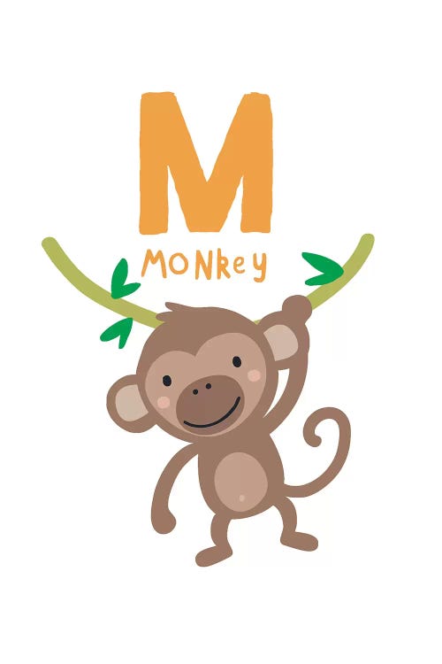 Animal Alphabet - M by Pixy Paper wall art