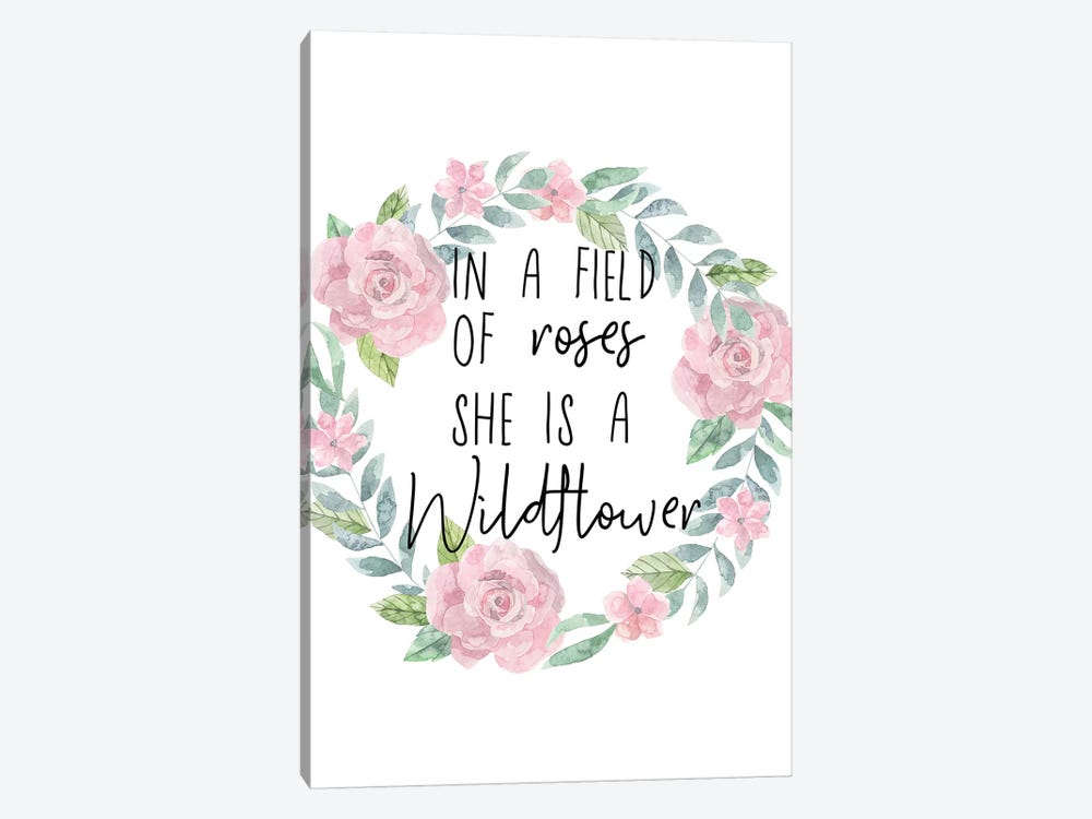 She Is A Wildflower Pink Floral Collection by Pixy Paper 1-piece Art Print