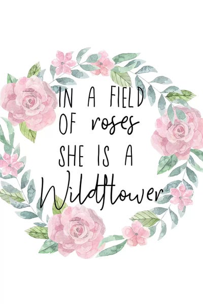 Body Positivity: She Is A Wildflower Pink Floral Collection by Pixy Paper