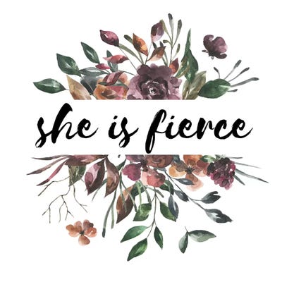 She Is Fierce Autumn Floral Collection by Pixy Paper canvas print