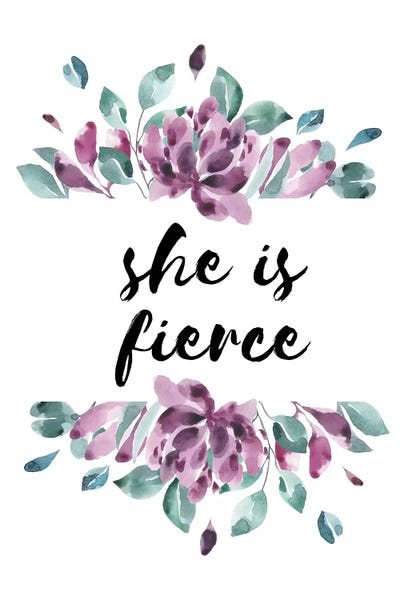 She Is Fierce Purple Floral Collection