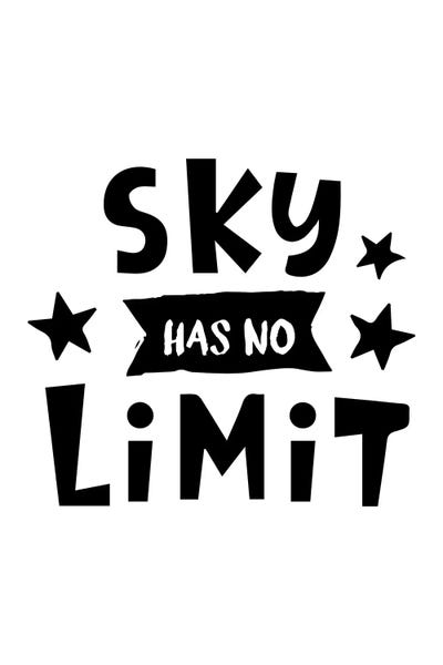 Sky Has No Limit Black by Pixy Paper canvas print
